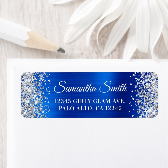 Silber Glitter Royal Blau Folie Glam (Insitu)