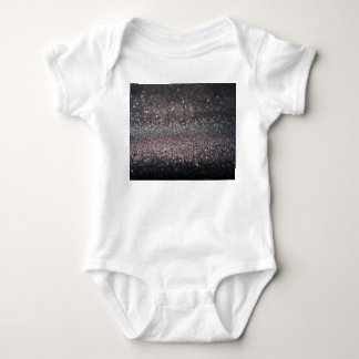 Silber Glitter: Schwarzes Bokeh Weihnachten Baby Strampler