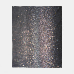Silber Glitter: Schwarzes Bokeh Weihnachten Fleecedecke