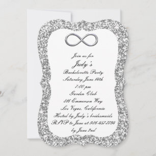 Silber Glitter Silber Infinity Junggesellinnenabsc Einladung