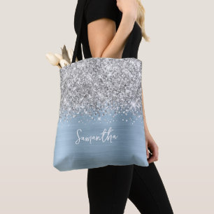 Silber Glitter Staubblau Glam Name