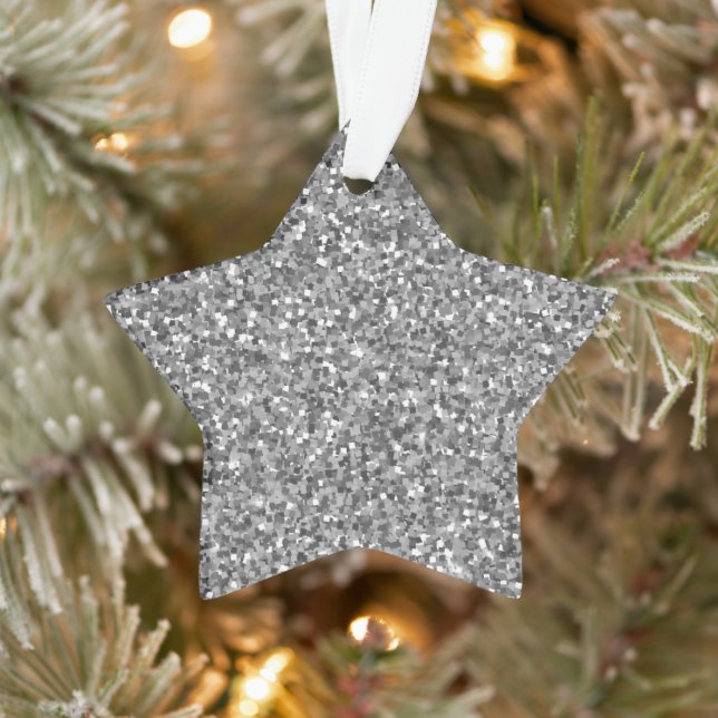 Silber-Glitter-Stern Ornament (Baum)
