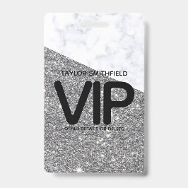Silber Glitter trendiges VIP-Bandanhänger-Abzeiche Ausweis