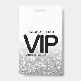 Silber Glitter trendiges VIP-Bandanhänger-Abzeiche Ausweis