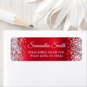 Silber Glitter und roter Folien-Glamour