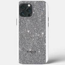 Silber Glitter Verlauf Benutzerdefinierter Name 