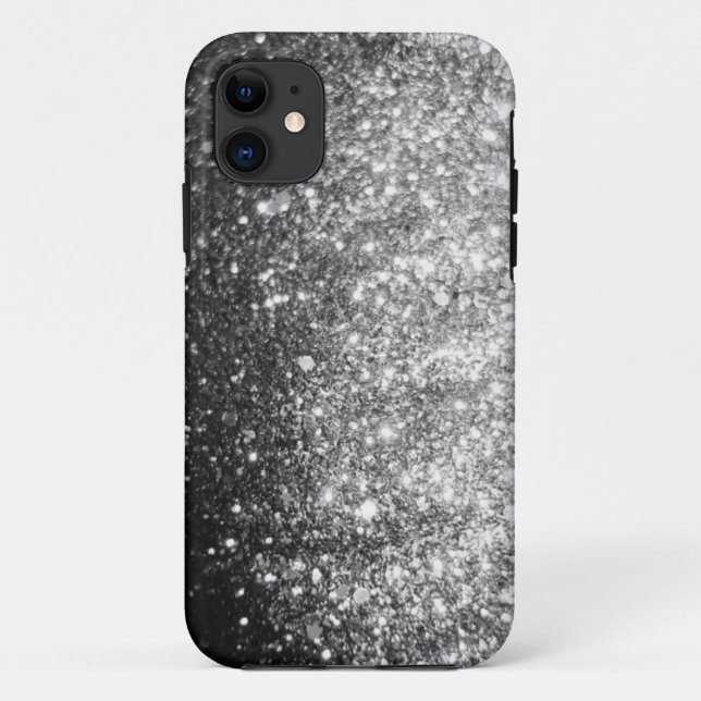 Silber Glitter Weihnachten Case-Mate iPhone Hülle (Rückseite)