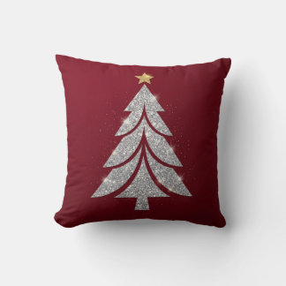 Silber-Glitter-Weihnachtsbaum-Urlaub Kissen