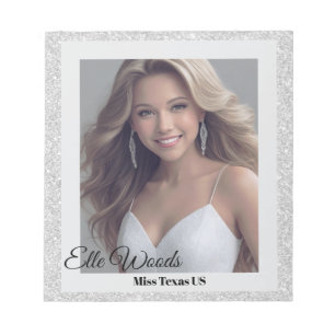 Silber Glitz Autogrammblock Notizblock