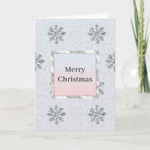 Silber Glitz Schneeflocken Weihnachten Ombre Karte