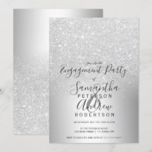 Silber-Glitzer-Folie aus Metall Verlobung