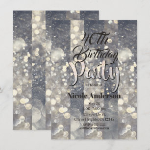 Silber Glitzer Glamour Glam Moderne Party Einladung