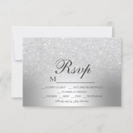 Silber Glitzer ombre Metallic Folie UAWG Hochzeit RSVP Karte
