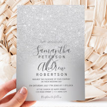 Silber Glitzer ombre metallische Folie Hochzeit