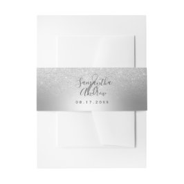 Silber Glitzer ombre metallische Folie Hochzeit Einladungsbanderole