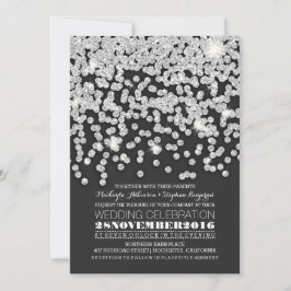 Silber Glitzer Saitenlichter Hochzeitseinladung Einladung