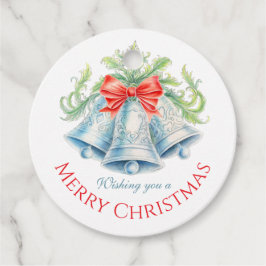 Silber Glocken Aquarellgrün Roter Bug Weihnachten Geschenkanhänger