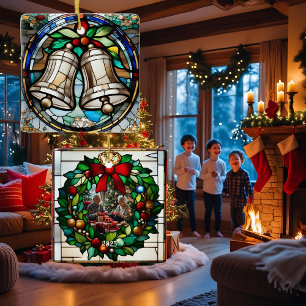 Silber Glocken Imitate gestanztes Glas Keramikornament