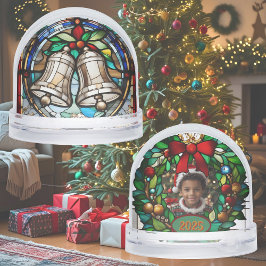 Silber Glocken Imitate gestanztes Glas Schneekugeln