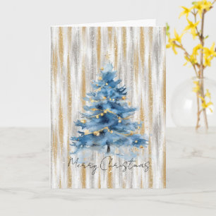 Silber Gold Blaue Weihnachtsbaum Karte