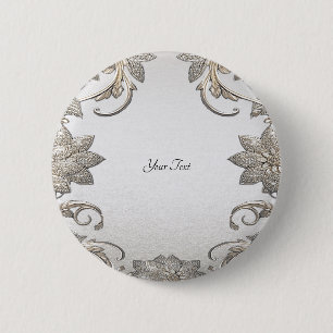Silber-Gold-Blumenknopf Button