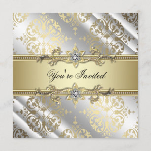 Silber-Gold-Damaskus-Party Einladung