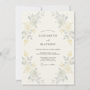 Silber-Gold-Rebe-Hochzeit Einladung