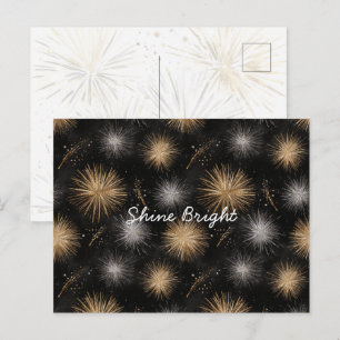 Silber Gold Schwarz Weihnachtsfeier Postkarte
