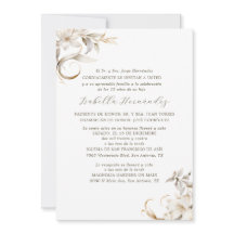 Silber, Gold und Weiß Spanische Quinceñera