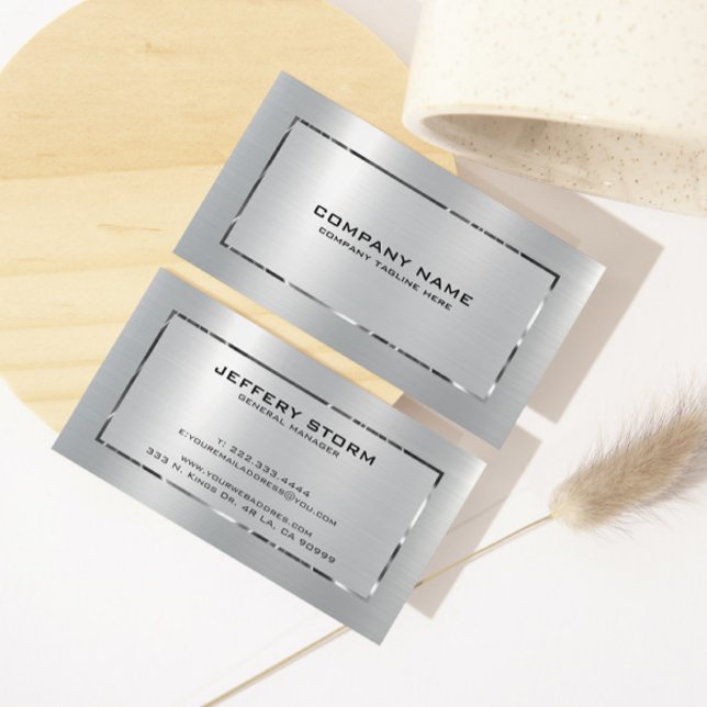 Silber Grau gebürstete Aluminium Textur Visitenkarte (Von Creator hochgeladen)