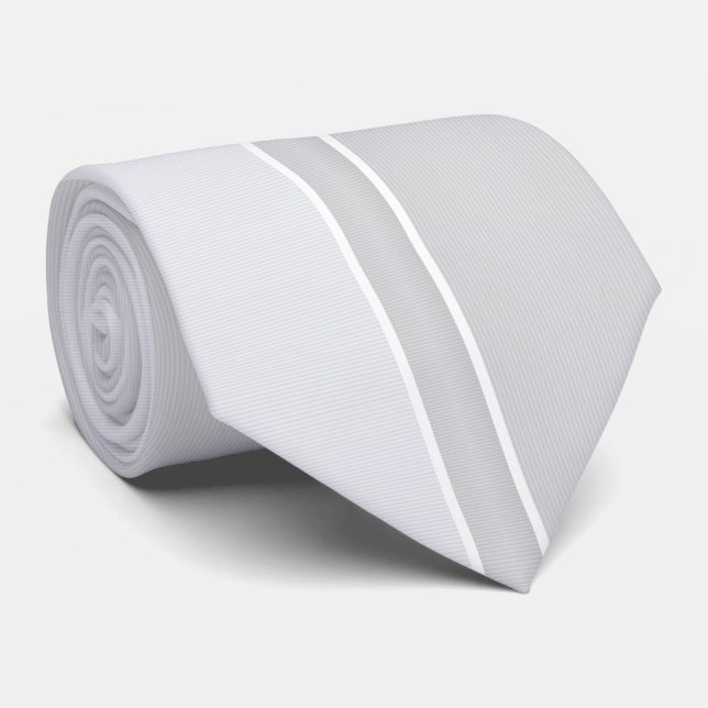 Silber/Grau gestreift Krawatte (Gerollt)