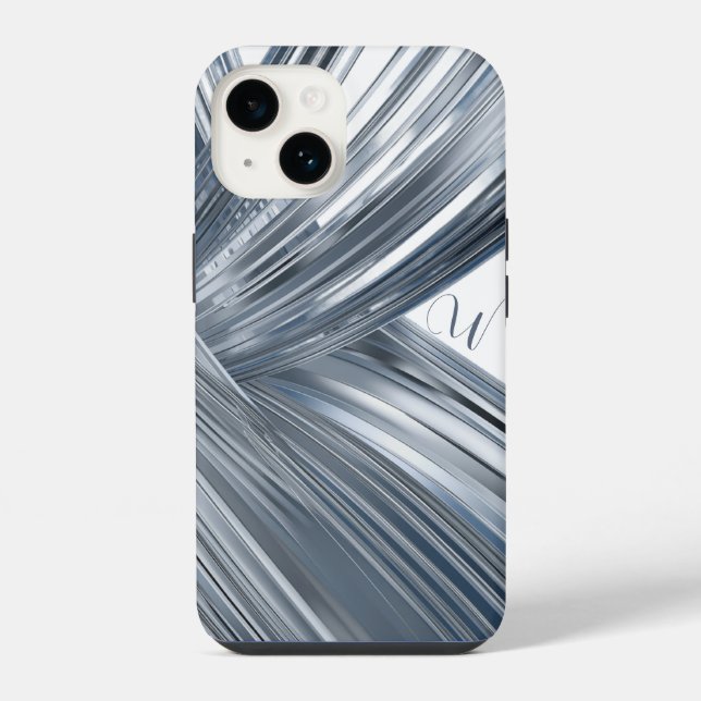 Silber-Grau-Metall-Handyhülle iPhone Hülle (Rückseite)