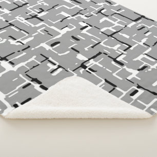 Silber Grau Schwarz Weiß Sherpadecke