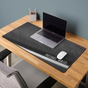 Silber graue Federstruktur Textur Linien Individue Schreibtischunterlage