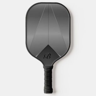 Silber-graue geometrische Konstruktion Pickleball Schläger