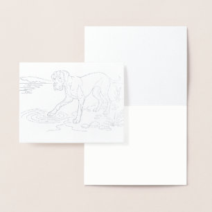 Silber-Great Dane Folienkarte