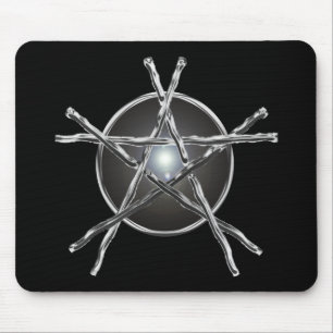 Silber haftet Pentagram Mousepad
