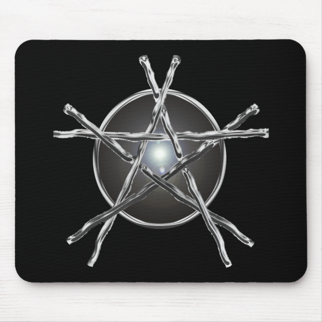 Silber haftet Pentagram Mousepad (Vorne)