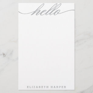 Silber "hallo" persönliches Briefpapier