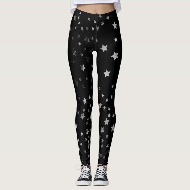 Silber hat schwarze Leggings-Hexe Halloween in der Leggings (Vorderseite)