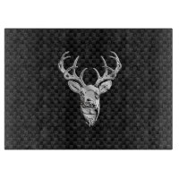Silber Hirsch Design auf Carbon Fibre Style Print