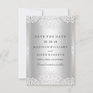 Silber Hochzeit Vintage Glamour Save The Date