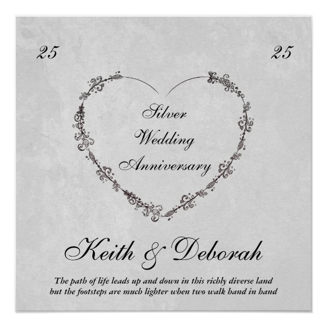 Silber-Jubiläum individuell anpassbar Poster (Vorderseite)