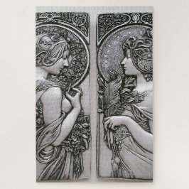 Silber ,Jugendstil ,Design, Frauen,Mucha,Schönheit Puzzle