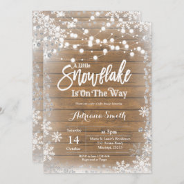 Silber kleiner Schneeflocken ist auf dem Weg Babyd Einladung