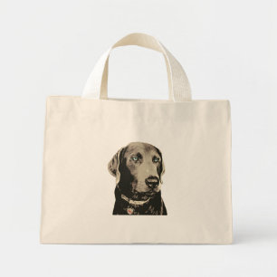 Silber Labrador 100% Labrador Baumwolltasche Mini Stoffbeutel