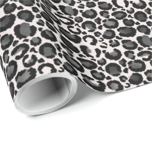 Silber Leopard Print Geschenkpapier