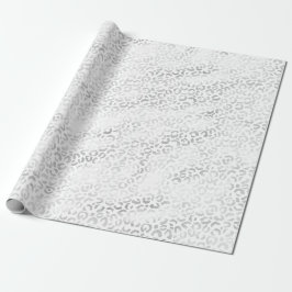 Silber Leopard Print Geschenkpapier