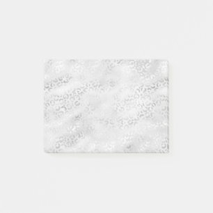 Silber Leopard Print Post-it Klebezettel