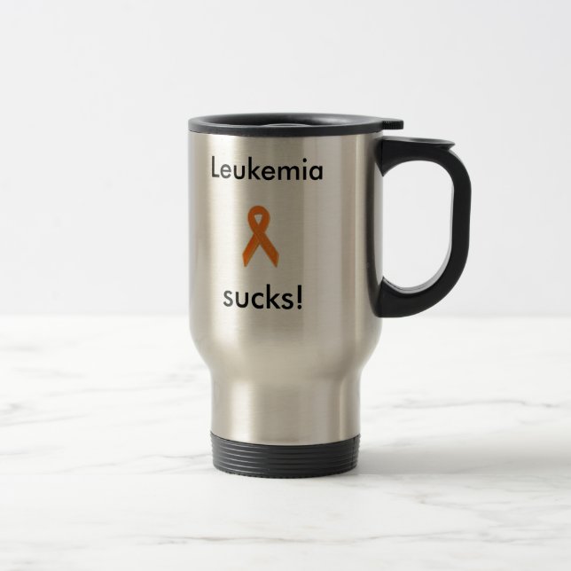Silber, Leukämie ist zum Kotzen! Reise-Tasse. Reisebecher (Rechts)